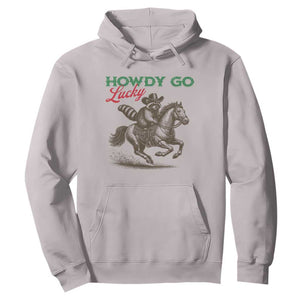 Howdy Go Lucky Hoodie Cowboy Raccoon St Patrick's Day TS14 Ice Gray Print Your Wear