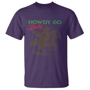 Howdy Go Lucky T Shirt Cowboy Raccoon St Patrick's Day TS14 Purple Print Your Wear