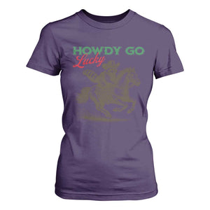 Howdy Go Lucky T Shirt For Women Cowboy Raccoon St Patrick's Day TS14 Purple Print Your Wear