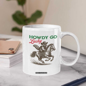 Howdy Go Lucky Coffee Mug Cowboy Raccoon St Patrick's Day TS14 Print Your Wear
