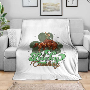 Lucky Cowboy Western Throw Blanket Funny St Patrick's Day TS14 Print Your Wear