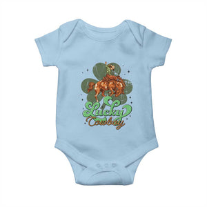 Lucky Cowboy Western Baby Onesie Funny St Patrick's Day TS14 Light Blue Print Your Wear
