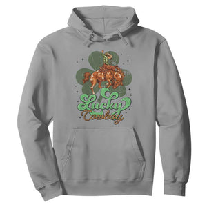 Lucky Cowboy Western Hoodie Funny St Patrick's Day TS14 Sport Gray Print Your Wear