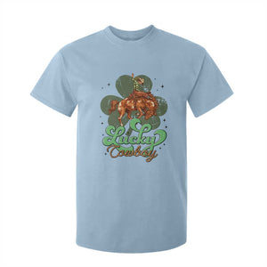 Lucky Cowboy Western T Shirt For Kid Funny St Patrick's Day TS14 Light Blue Print Your Wear