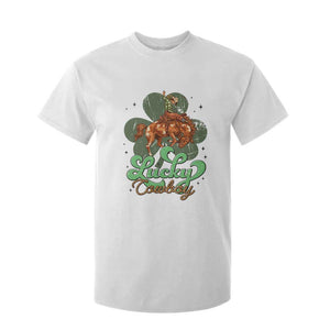 Lucky Cowboy Western T Shirt For Kid Funny St Patrick's Day TS14 White Print Your Wear