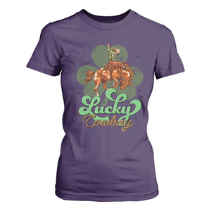 Lucky Cowboy Western T Shirt For Women Funny St Patrick's Day TS14 Purple Print Your Wear