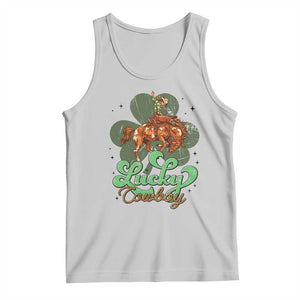 Lucky Cowboy Western Tank Top Funny St Patrick's Day TS14 Ash Print Your Wear