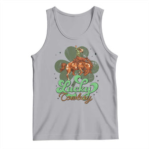 Lucky Cowboy Western Tank Top Funny St Patrick's Day TS14 Athletic Heather Print Your Wear