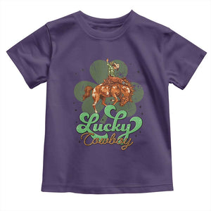 Lucky Cowboy Western Toddler T Shirt Funny St Patrick's Day TS14 Purple Print Your Wear