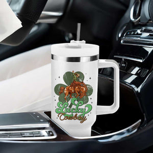 Lucky Cowboy Western Tumbler With Handle Funny St Patrick's Day TS14 Print Your Wear