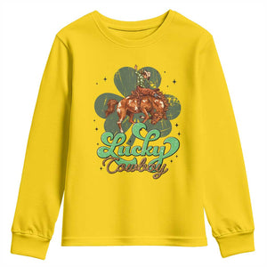 Lucky Cowboy Western Youth Sweatshirt Funny St Patrick's Day TS14 Daisy Print Your Wear