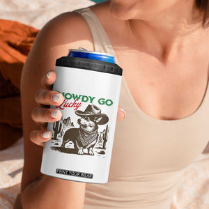 Howdy Go Lucky 4 in 1 Can Cooler Tumbler Funny Corgi St Patrick's Day TS14 Print Your Wear