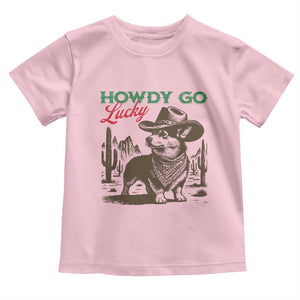 Howdy Go Lucky Toddler T Shirt Funny Corgi St Patrick's Day TS14 Light Pink Print Your Wear