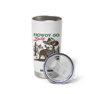 Howdy Go Lucky Tumbler Cup Funny Corgi St Patrick's Day TS14 Print Your Wear