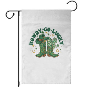 Howdy Go Lucky Garden Flag Green Cowboy Boots St Patrick's Day TS14 White Print Your Wear