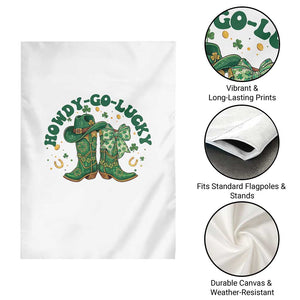 Howdy Go Lucky Garden Flag Green Cowboy Boots St Patrick's Day TS14 Print Your Wear