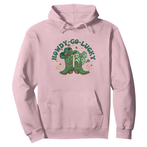 Howdy Go Lucky Hoodie Green Cowboy Boots St Patrick's Day TS14 Light Pink Print Your Wear