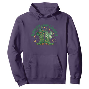 Howdy Go Lucky Hoodie Green Cowboy Boots St Patrick's Day TS14 Purple Print Your Wear