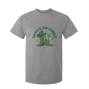 Howdy Go Lucky T Shirt For Kid Green Cowboy Boots St Patrick's Day TS14 Sport Gray Print Your Wear