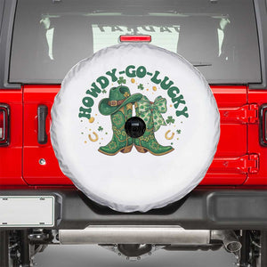 Howdy Go Lucky Spare Tire Cover Green Cowboy Boots St Patrick's Day TS14 White Print Your Wear