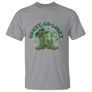 Howdy Go Lucky T Shirt Green Cowboy Boots St Patrick's Day TS14 Sport Gray Print Your Wear