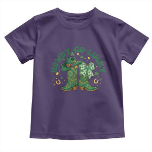 Howdy Go Lucky Toddler T Shirt Green Cowboy Boots St Patrick's Day TS14 Purple Print Your Wear