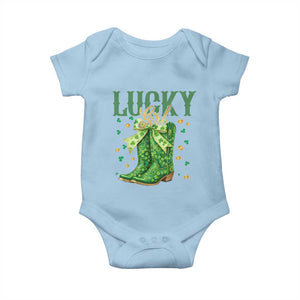 Cowboy St Patrick's Day Baby Onesie Lucky Girl Boots TS14 Light Blue Print Your Wear