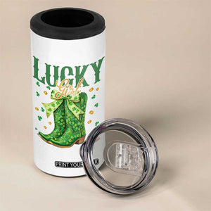 Cowboy St Patrick's Day 4 in 1 Can Cooler Tumbler Lucky Girl Boots TS14 Print Your Wear