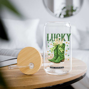 Cowboy St Patrick's Day Glass Can Lucky Girl Boots TS14 Print Your Wear