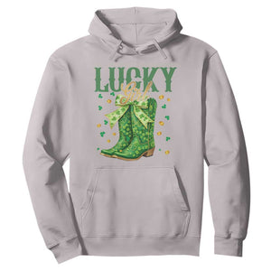 Cowboy St Patrick's Day Hoodie Lucky Girl Boots TS14 Ice Gray Print Your Wear