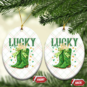 Cowboy St Patrick's Day Ceramic Ornament Lucky Girl Boots TS14 Print Your Wear