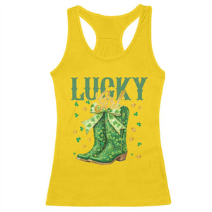 Cowboy St Patrick's Day Racerback Tank Top Lucky Girl Boots TS14 Daisy Print Your Wear