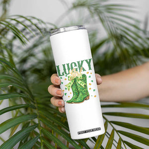 Cowboy St Patrick's Day Skinny Tumbler Lucky Girl Boots TS14 Print Your Wear