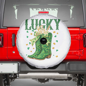 Cowboy St Patrick's Day Spare Tire Cover Lucky Girl Boots TS14 White Print Your Wear