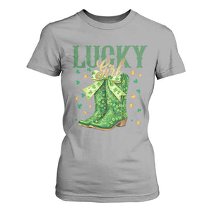 Cowboy St Patrick's Day T Shirt For Women Lucky Girl Boots TS14 Sport Gray Print Your Wear