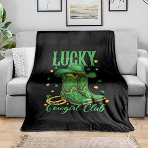 Lucky Cowgirl Club Throw Blanket Western Irish Cowboy St Patrick Day TS14 Print Your Wear