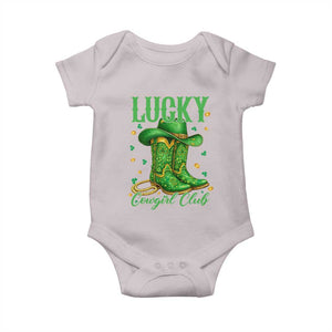 Lucky Cowgirl Club Baby Onesie Western Irish Cowboy St Patrick Day TS14 Ice Gray Print Your Wear