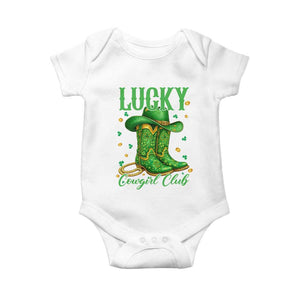 Lucky Cowgirl Club Baby Onesie Western Irish Cowboy St Patrick Day TS14 White Print Your Wear