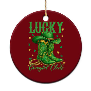 Lucky Cowgirl Club Ceramic Ornament Western Irish Cowboy St Patrick Day TS14 1pc Red Print Your Wear