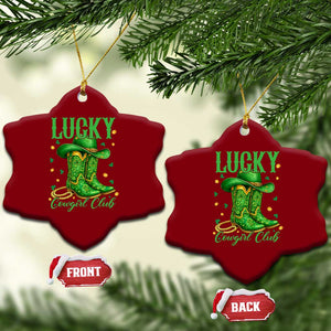 Lucky Cowgirl Club Ceramic Ornament Western Irish Cowboy St Patrick Day TS14 Print Your Wear