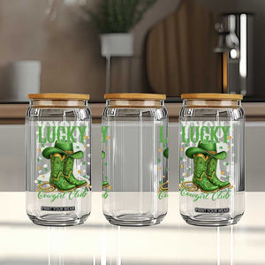 Lucky Cowgirl Club Glass Can Western Irish Cowboy St Patrick Day TS14 Print Your Wear