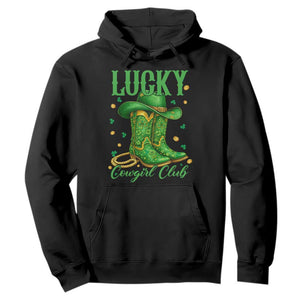 Lucky Cowgirl Club Hoodie Western Irish Cowboy St Patrick Day TS14 Black Print Your Wear