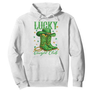 Lucky Cowgirl Club Hoodie Western Irish Cowboy St Patrick Day TS14 White Print Your Wear