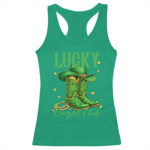 Lucky Cowgirl Club Racerback Tank Top Western Irish Cowboy St Patrick Day TS14 Irish Green Print Your Wear