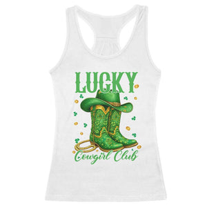 Lucky Cowgirl Club Racerback Tank Top Western Irish Cowboy St Patrick Day TS14 White Print Your Wear