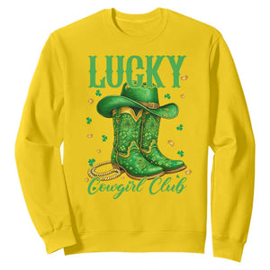 Lucky Cowgirl Club Sweatshirt Western Irish Cowboy St Patrick Day TS14 Daisy Print Your Wear