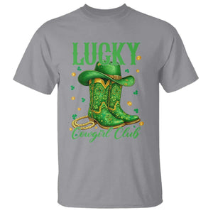 Lucky Cowgirl Club T Shirt Western Irish Cowboy St Patrick Day TS14 Sport Gray Print Your Wear