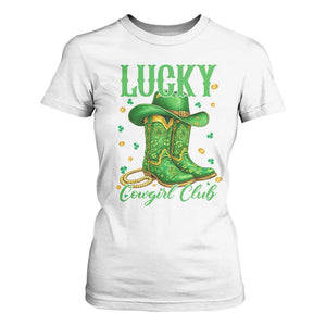Lucky Cowgirl Club T Shirt For Women Western Irish Cowboy St Patrick Day TS14 White Print Your Wear