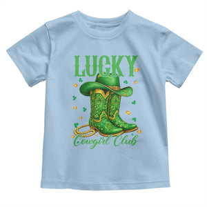 Lucky Cowgirl Club Toddler T Shirt Western Irish Cowboy St Patrick Day TS14 Light Blue Print Your Wear