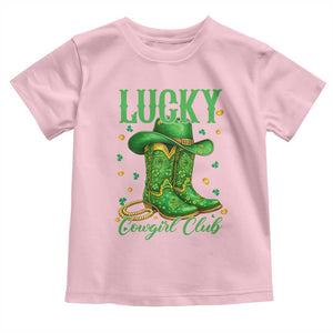 Lucky Cowgirl Club Toddler T Shirt Western Irish Cowboy St Patrick Day TS14 Light Pink Print Your Wear